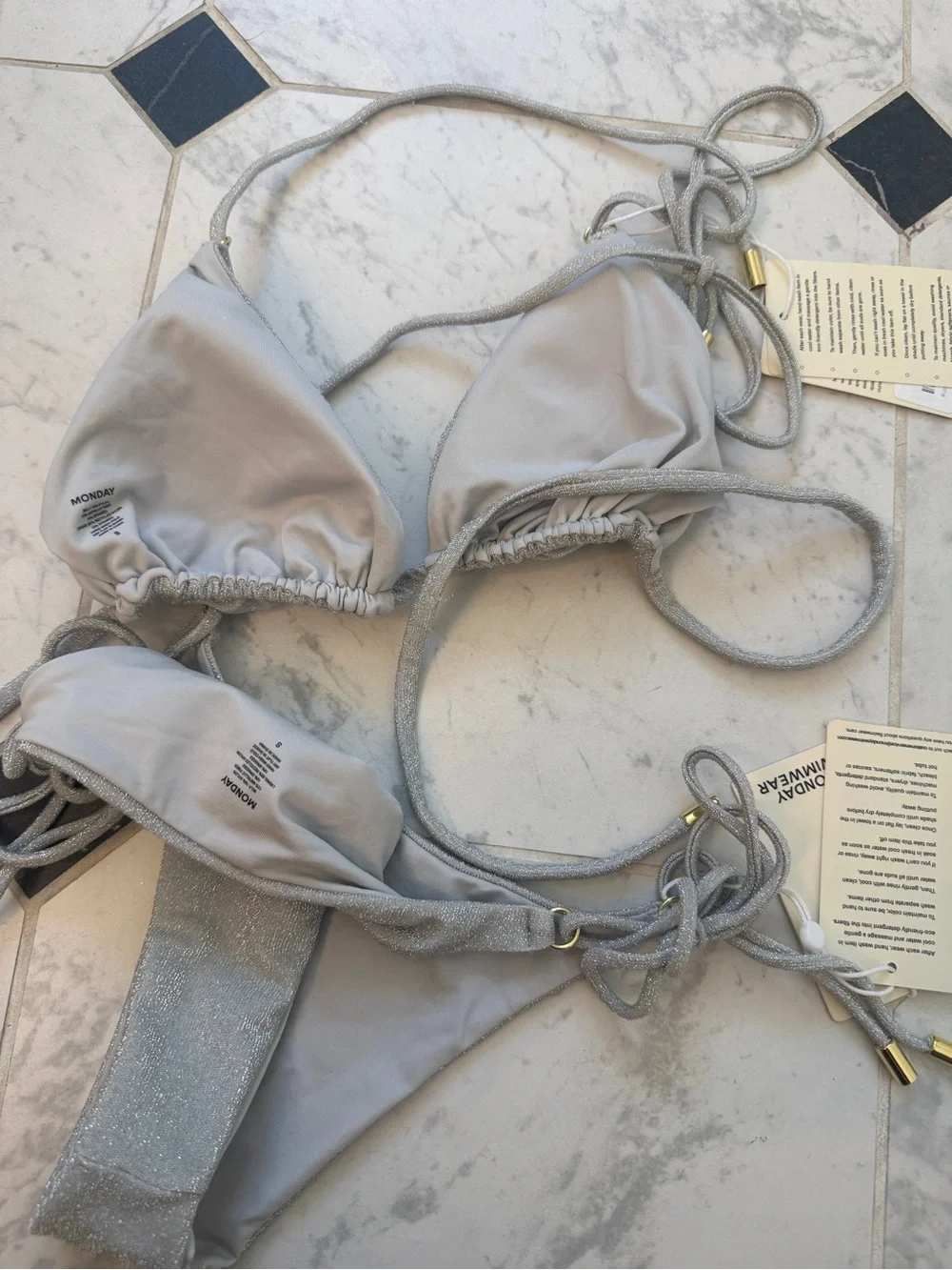 NWT Monday Swimwear Hanalei shimmer swimsuit set
